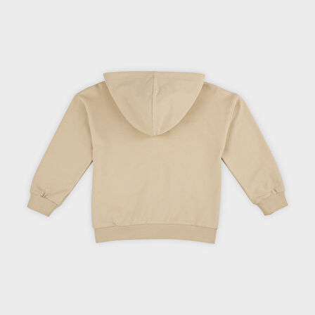 Erkek Çocuk Fermuarlı Sweatshirt Bej