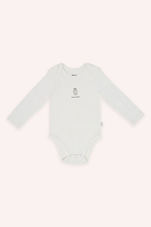 Erkek Çocuk Desenli Ve Düz 2'li Body Set Ekru