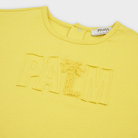 Erkek Çocuk Nakış Detaylı T-Shirt Sarı