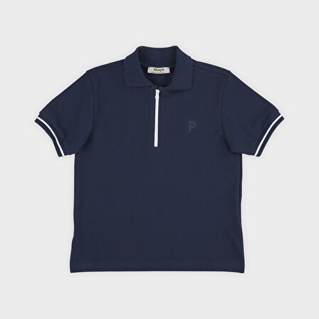 Erkek Çocuk Yakalı Kısa Kollu Pike T-Shirt Bej