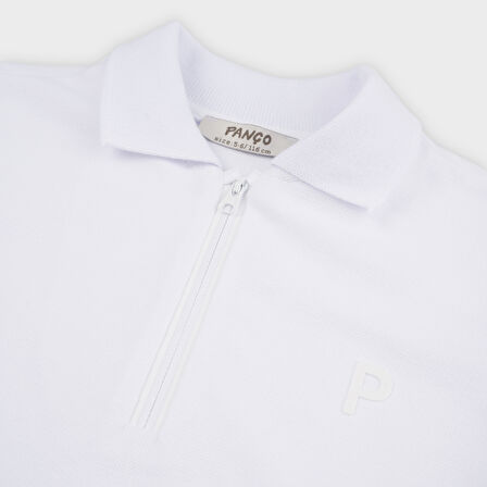Erkek Çocuk Yakalı Kısa Kollu Pike T-Shirt Bej