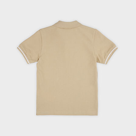 Erkek Çocuk Yakalı Kısa Kollu Pike T-Shirt Bej