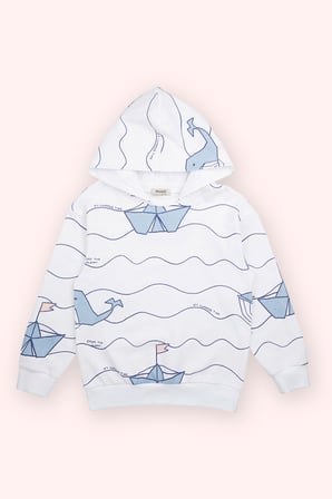 Erkek Çocuk Baskılı Sweatshirt Beyaz