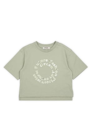Kız Çocuk Kısa Kollu T-Shirt Haki