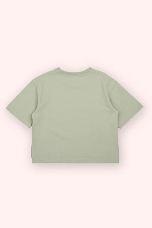 Kız Çocuk Kısa Kollu T-Shirt Haki