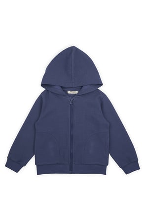 Erkek Çocuk Fermuarlı Sweatshirt Lacivert