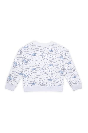 Erkek Çocuk Baskılı Sweatshirt Beyaz