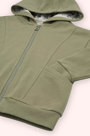 Erkek Çocuk Fermuarlı Sweatshirt Haki