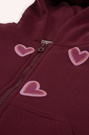 Kız Çocuk Kapşonlu Sweatshirt Bordo