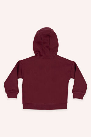 Kız Çocuk Kapşonlu Sweatshirt Bordo