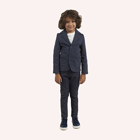 Erkek Çocuk Düğmeli Pantolon Lacivert