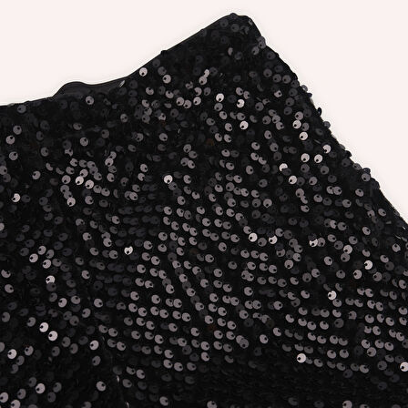 Kız Çocuk Payetli Şort Siyah