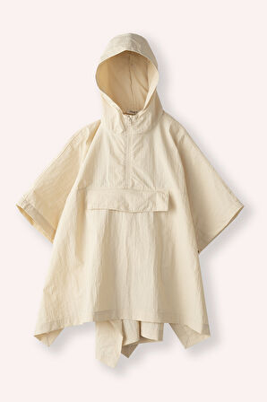 Kız Çocuk Katlanınca Çanta Olabilen Yağmurluk Bej