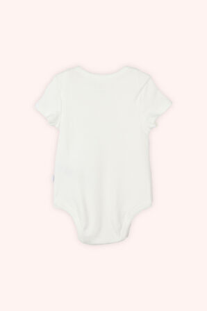 Erkek Çocuk Baskılı 2'li Kısa Kollu Body Ekru