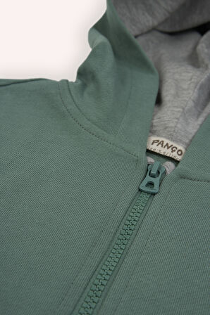 Erkek Çocuk Fermuarlı Sweatshirt Kiremit
