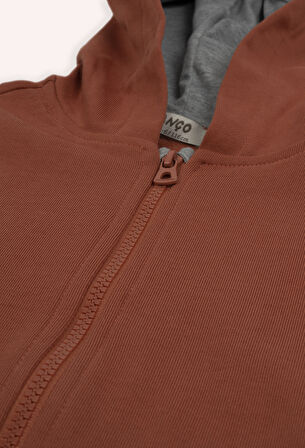 Erkek Çocuk Fermuarlı Sweatshirt Lila