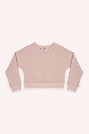 Kız Çocuk Sweatshirt Bej-Melanj