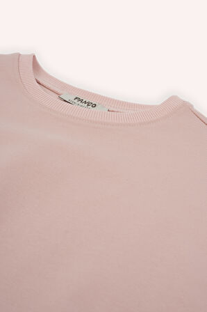 Kız Çocuk Sweatshirt Bej-Melanj