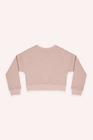 Kız Çocuk Sweatshirt Bej-Melanj