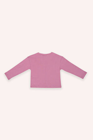 Kız Çocuk Kalp Desen Baskılı 2'li Pijama Takım Pembe