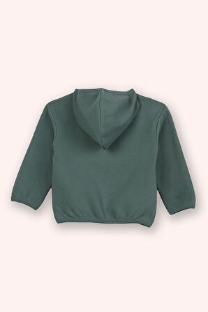 Erkek Çocuk Fermuarlı Sweatshirt Yeşil