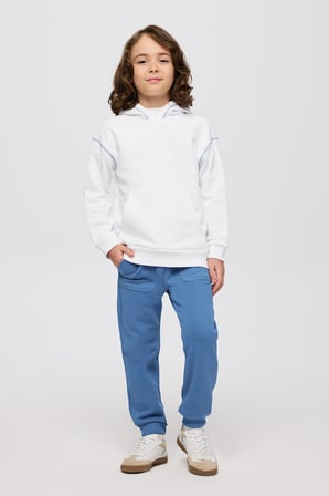 Erkek Çocuk Kapüşonlu Sweatshirt Beyaz