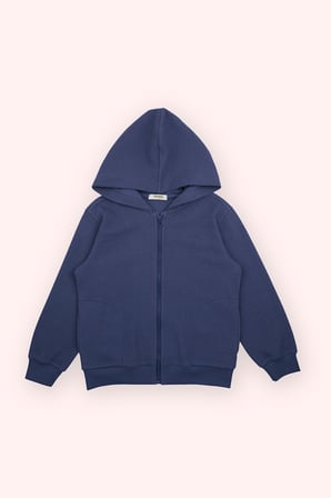 Erkek Çocuk Fermuarlı Sweatshirt Lacivert