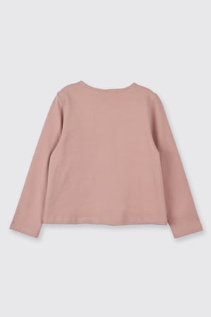 Kız Çocuk Düğmeli Örme Hırka Pembe