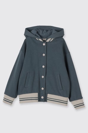 Erkek Çocuk Kapüşonlu Sweatshirt Petrol