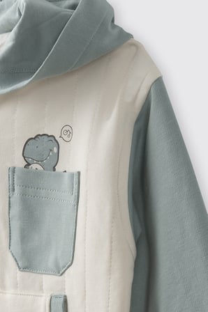Erkek Çocuk Dinazor Baskılı Sweatshirt Antrasit