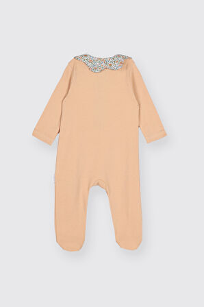 Kız Çocuk Yaka Detaylı Tulum Somon