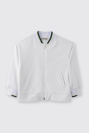 Erkek Çocuk Fermuarlı Sweatshirt Ekru