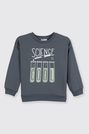 Erkek Çocuk Baskılı Sweatshirt Petrol