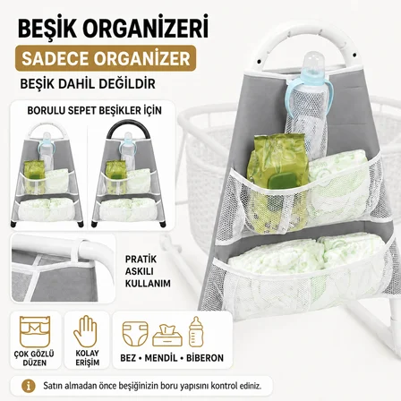 Chubby Baby Beşik Organizeri Askılı Çok Gözlü Bebek Bakım Düzenleyici