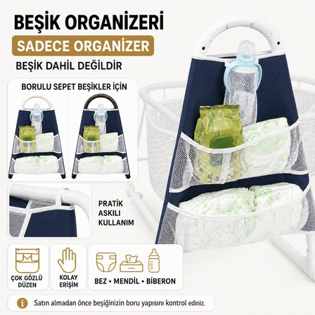 Chubby Baby Beşik Organizeri Askılı Çok Gözlü Bebek Bakım Düzenleyici