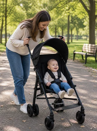 Chubby Baby Baston Bebek Arabası Portatif Katlanır Sağlam Gövdeli