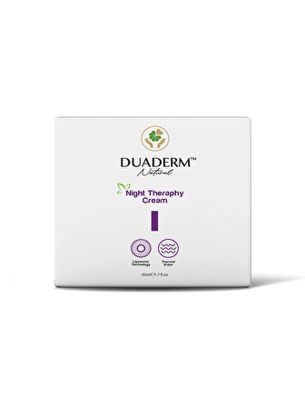 Duaderm Nemlendirici, Onarıcı Night Theraphy Cream (Liposomal Vit C & Vit A + Petinyl Palmitate) 50 ml