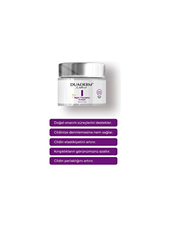 Duaderm Nemlendirici, Onarıcı Night Theraphy Cream (Liposomal Vit C & Vit A + Petinyl Palmitate) 50 ml