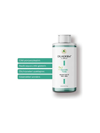 Duaderm Akne Karşıtı ve Ton Eşitleyici Glycolic Tonic (Glycolic Acid 5%, Aha + Bha) 200 ml