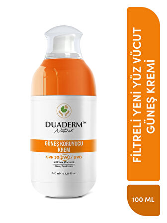 DUADERM YÜZ VE VÜCUT GÜNEŞ KREMİ 30 SPF 100 ML