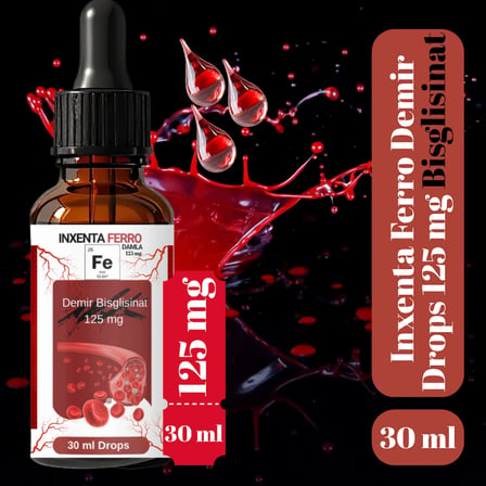 Ferro 125 mg Demir Bisglisinat Damla 30 ml – Kolay Emilim, Saç ve Tırnak Destek