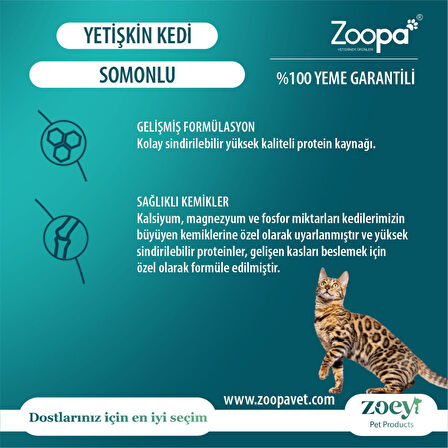 Zoey Somonlu Yetişkin Kedi Maması 15 KG