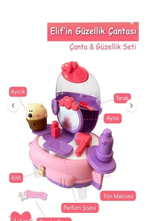 Elif’in  Sırt Çantalı Güzellik Çantası  - Aksesuarları ile 