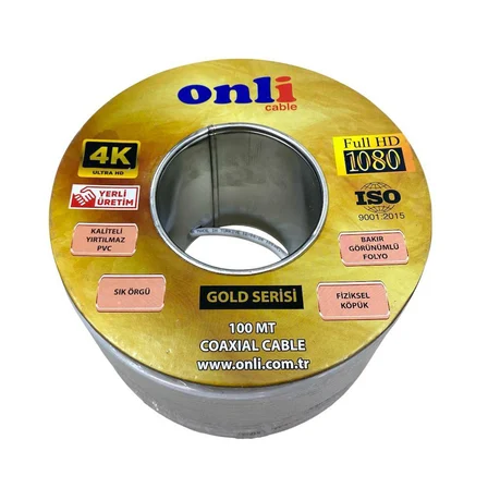 Onli Gold Seri RG6U6 100Metre 80Tel Beyaz Anten Kablosu Yerli Üretim