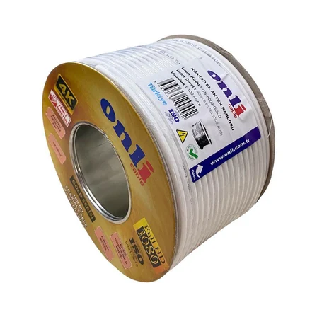Onli Gold Seri RG6U6 100Metre 80Tel Beyaz Anten Kablosu Yerli Üretim