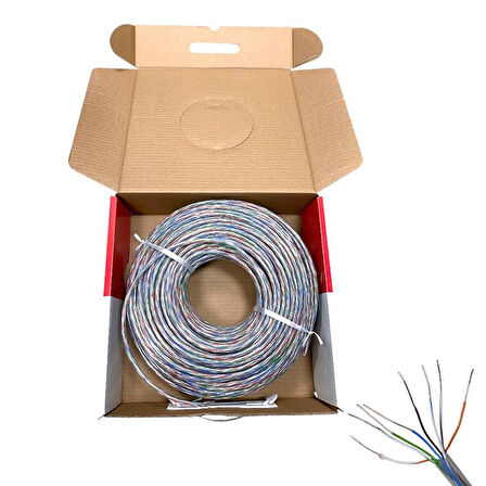Onli 23AWG UTP CAT6 Network Kablosu Şeffaf 100Mt Yerli Üretim