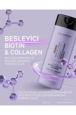 Lilamor Biotin ve Kolajen Saç Dökülmesine Karşı Hızlı Sac Uzatan Onarıcı Besleyici Şampuan 400ml