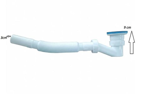 Duş Teknesi Sifonu Duş Trobleni Körüklü Duş Sifonu Baş Yükseklik: 9 Cm Çıkış Yeri : 3 Cm