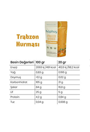 10'lu Paket Freeze Dried Trabzon Hurması - Dondurularak Kurutulmuş Trabzon Hurması 30g x 10