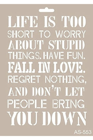 Yazı Model AS553 A4 Stencil